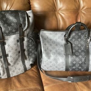Louis Vuitton Christopher MM Backpack and Keepall 55 Bandoulière